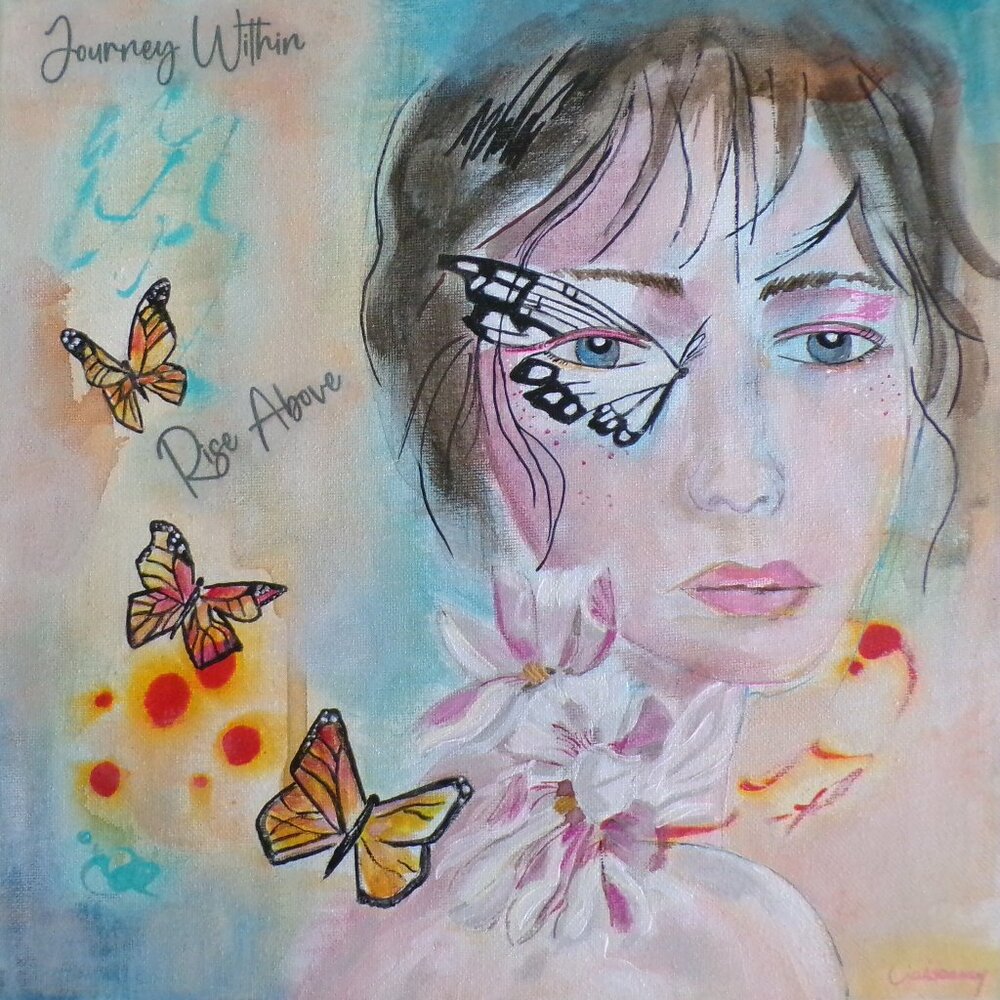 Original Figurative Portrait with Butterflies Wall Art